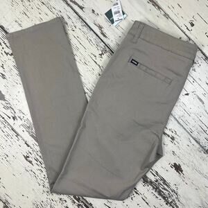 Check color RSQ Slim Chino pant men’s 33x34  Vintage khaki NWT Flat front